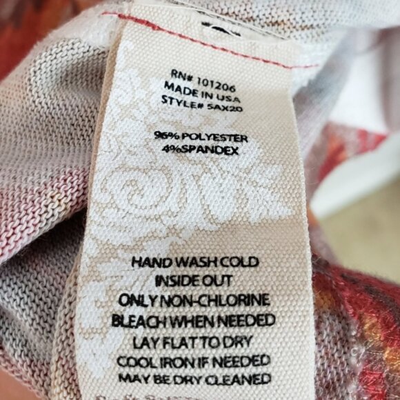 Soft Surroundings Bohemian Paisley Floral Print Knit Top Pullover size 1X - Picture 6 of 10